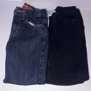 Blue Denim and Black‎ Twill Kids Pants Size 8 Slim Straight Leg